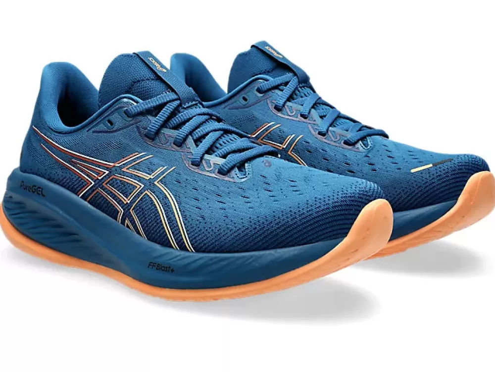 Running^Asics GEL-Cumulus 26 Mens Rich Navy/Faded Orange