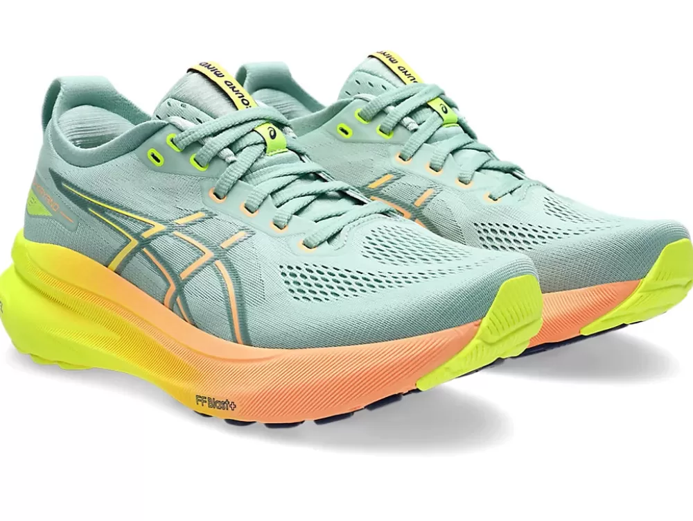 Running^Asics GEL-Kayano 31 Paris Womens Light Celadon/Safety Yellow