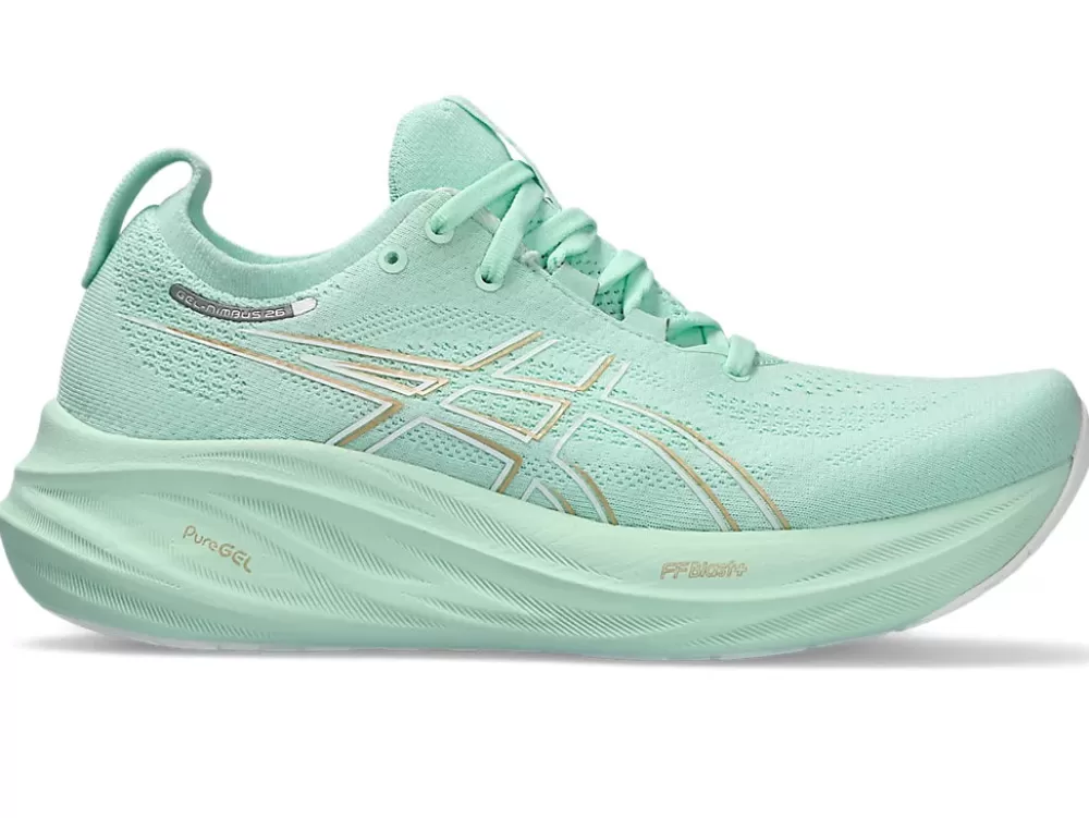 Running^Asics GEL-Nimbus 26 Womens Mint Tint/Pale Mint