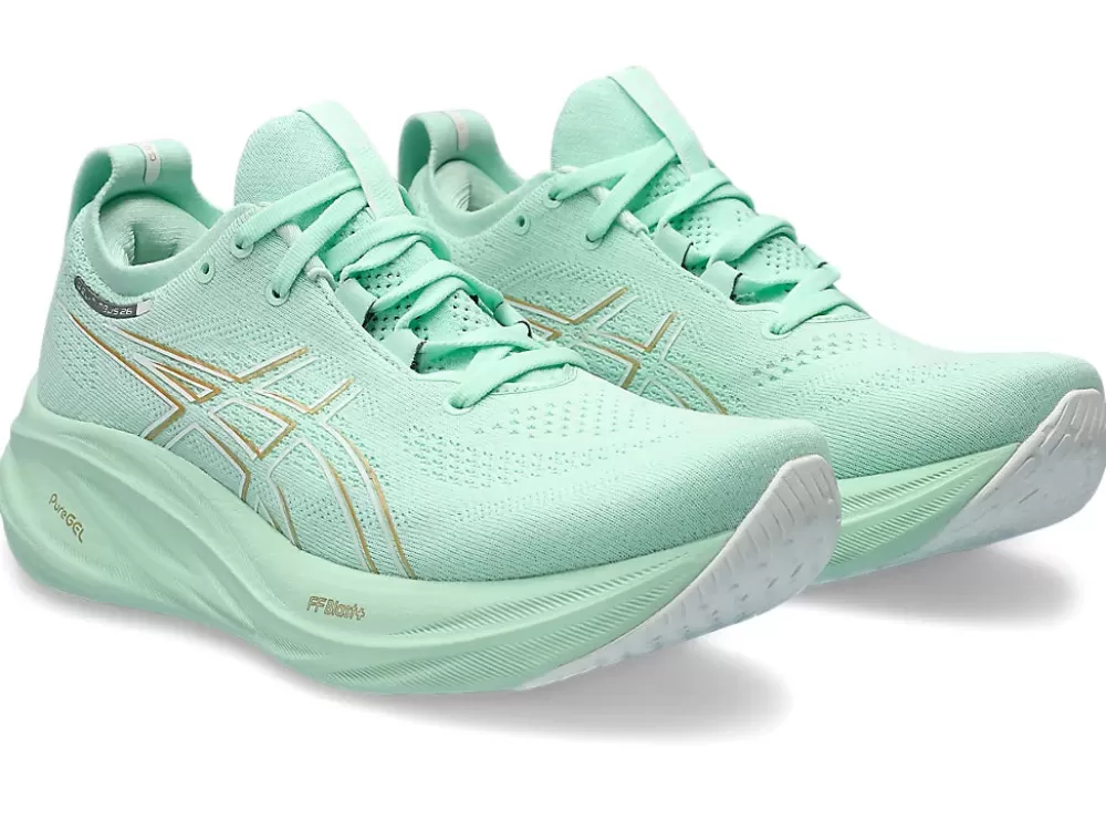 Running^Asics GEL-Nimbus 26 Womens Mint Tint/Pale Mint