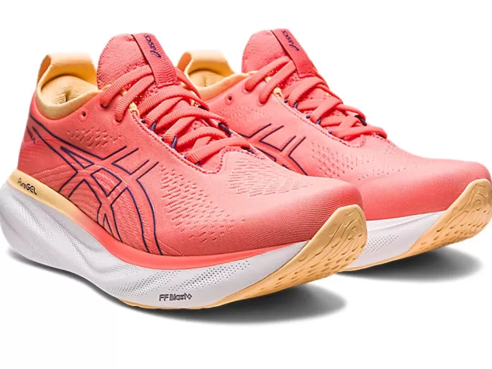 Running^Asics GEL-Nimbus 25 Womens Papaya/Dusty Purple