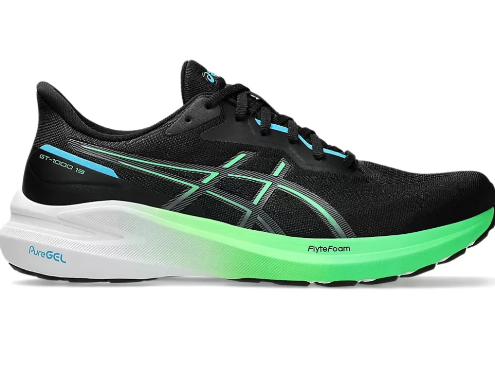 Running^Asics GT-1000 13 Mens Black/Digital Aqua