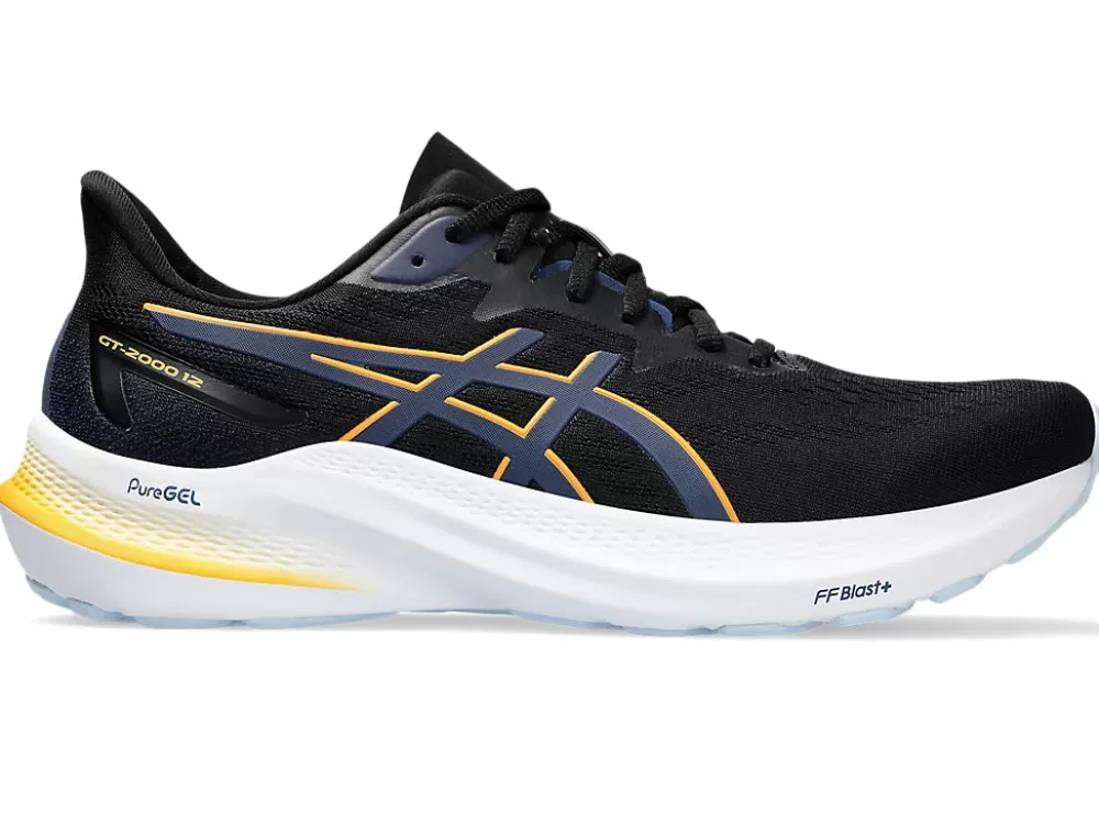 Running^Asics GT-2000 12 Mens (2E Wide) Black/Fellow Yellow