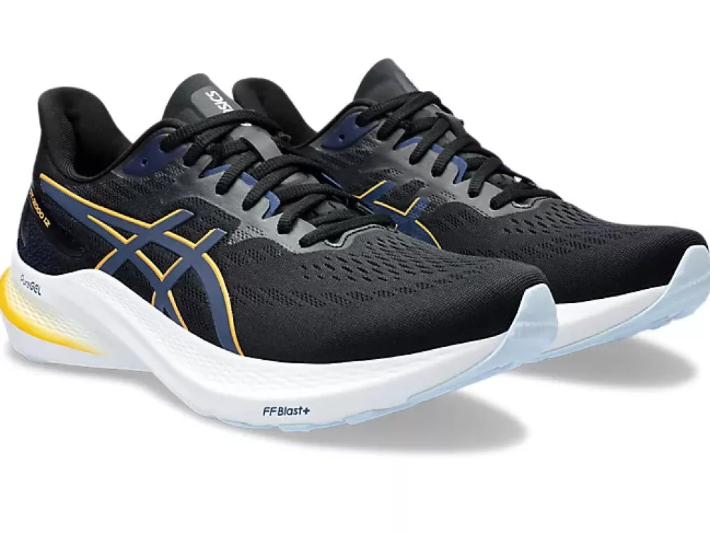 Running^Asics GT-2000 12 Mens (2E Wide) Black/Fellow Yellow