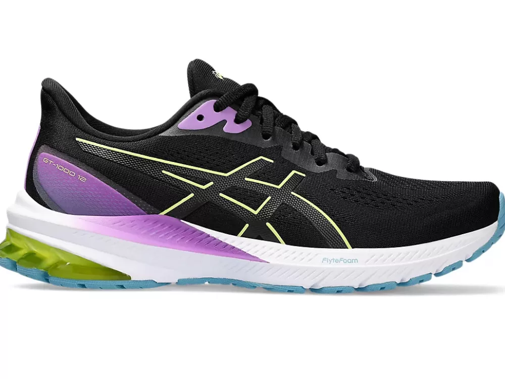 Running^Asics GT-1000 12 Womens Black/Glow Yellow