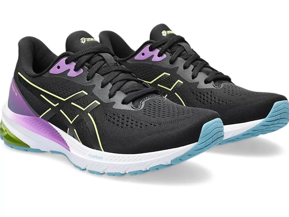 Running^Asics GT-1000 12 Womens Black/Glow Yellow