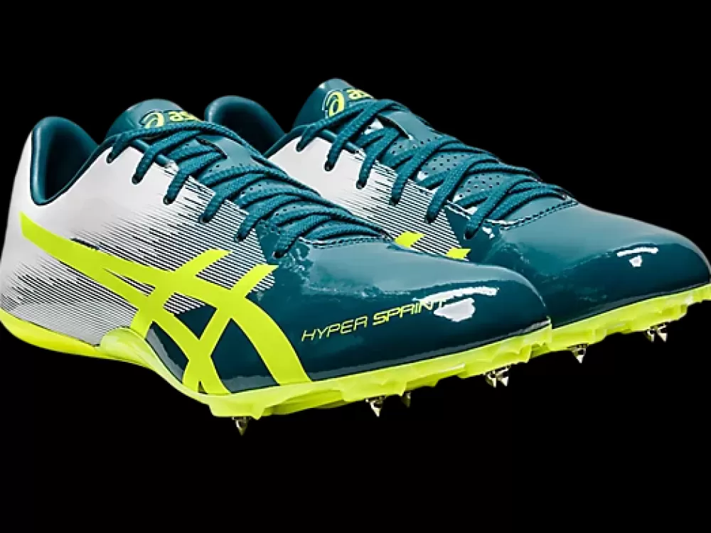 Track^Asics Hyper Sprint Velvet Pine/Safety Yellow