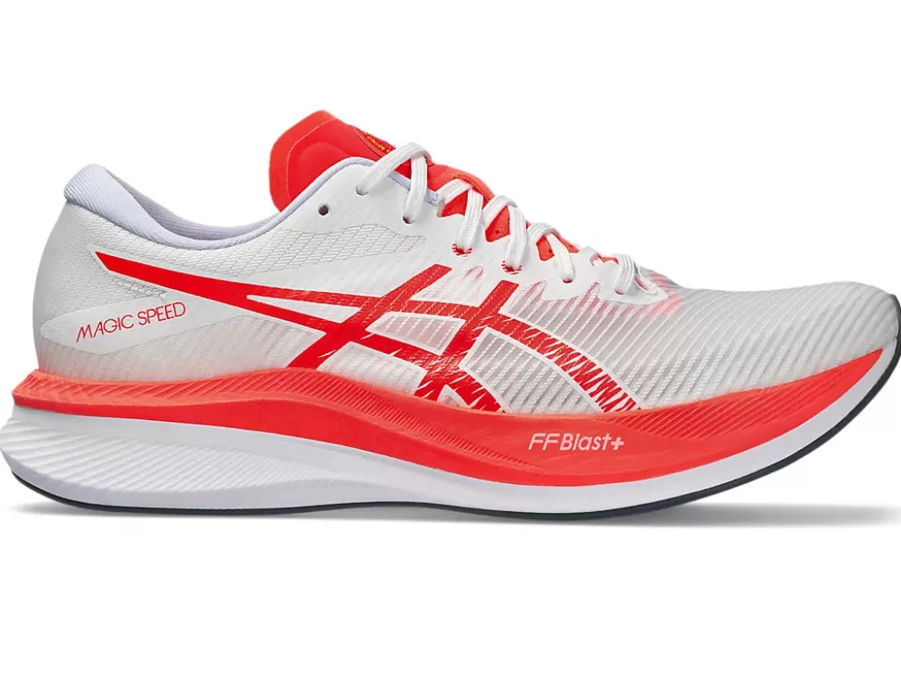 Racing | Running^Asics Magic Speed 3 Mens White/Sunrise Red