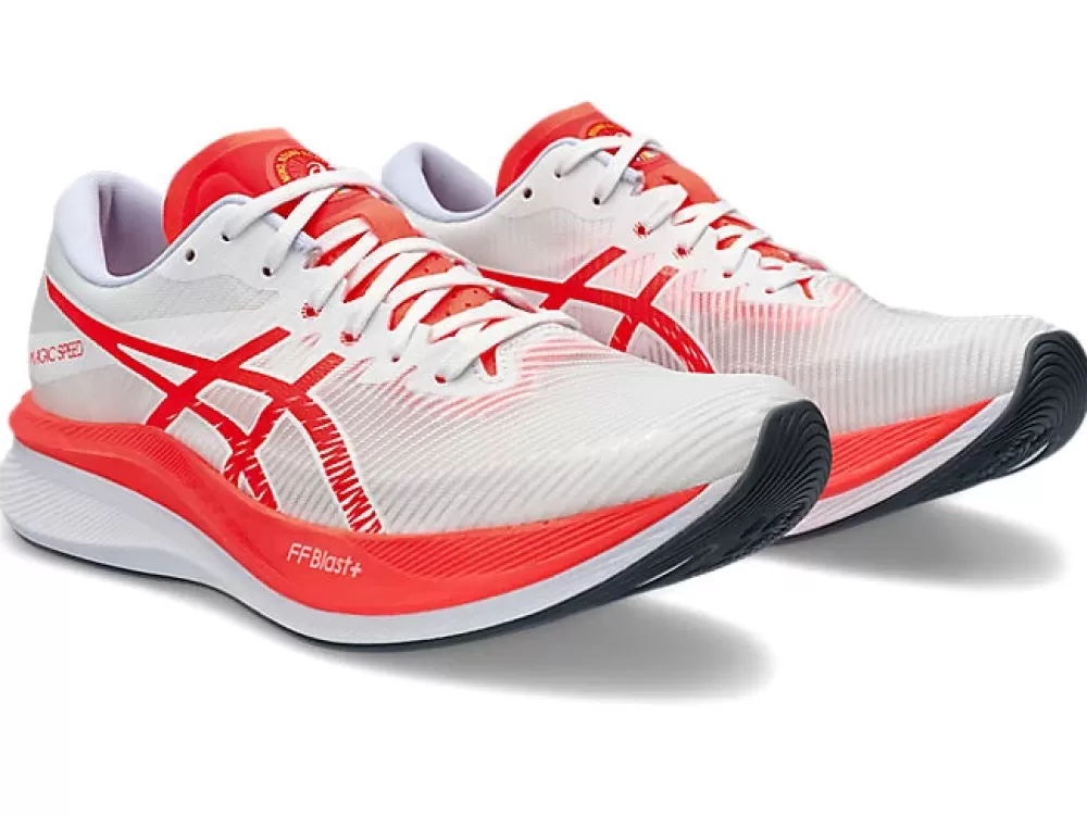 Racing | Running^Asics Magic Speed 3 Mens White/Sunrise Red