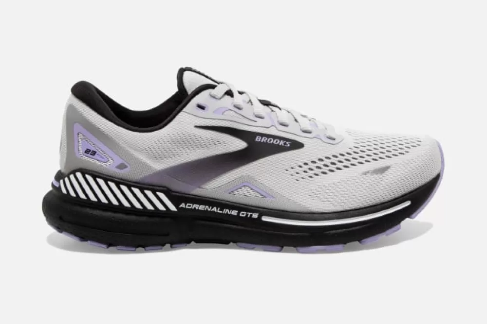 Running^Brooks Adrenaline GTS 23 Womens Grey/Black/Purple