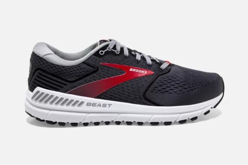 Running^Brooks Beast 20 Mens BLACK PEARL/BLACK/RED