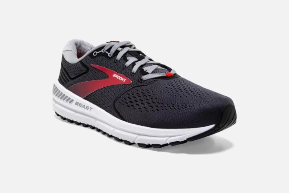 Running^Brooks Beast 20 Mens BLACK PEARL/BLACK/RED