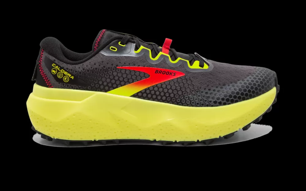 Trail | Running^Brooks Caldera 6 Mens Black/Fiery Red/Blazing Yellow