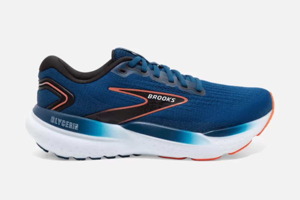 Running^Brooks Glycerin 21 Mens (2E Wide) BLUE OPAL/BLACK/NASTUR