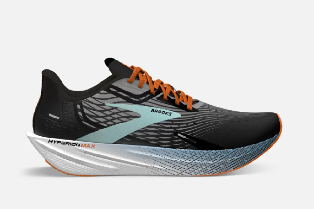 Running^Brooks Hyperion Max Mens BLACK/GREY/ORANGE FISH