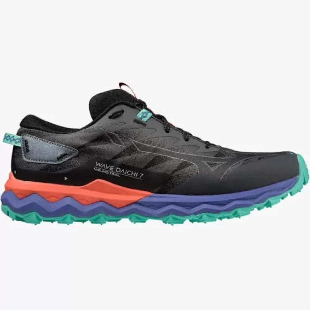 Trail | Running^Mizuno Wave Daichi 7 Mens Black Living Coral