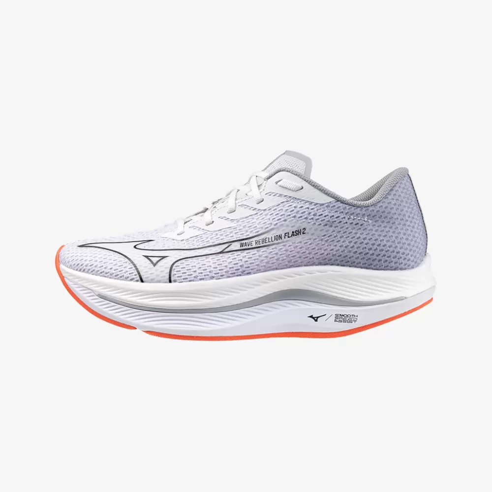 Running^Mizuno Wave Rebellion Flash 2 Mens White Harbour