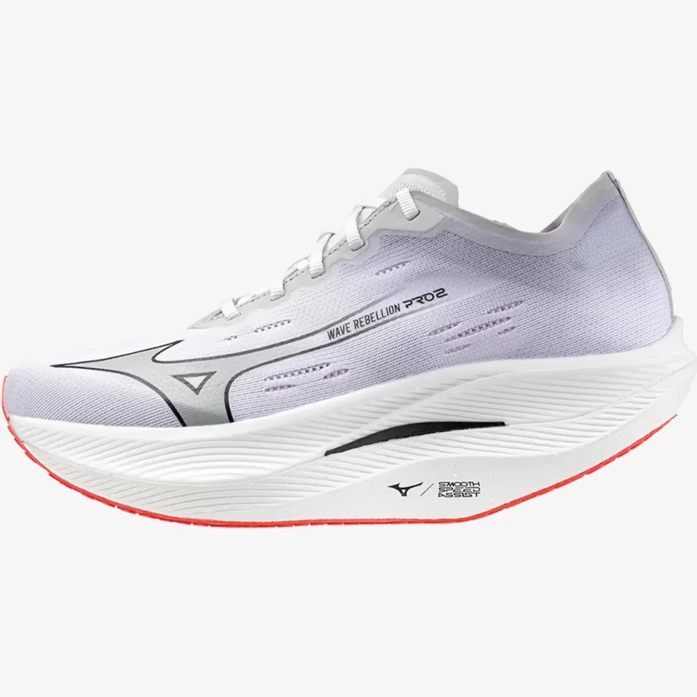 Racing^Mizuno Wave Rebellion Pro 2 Mens White/Harbor Mist/Cayenne