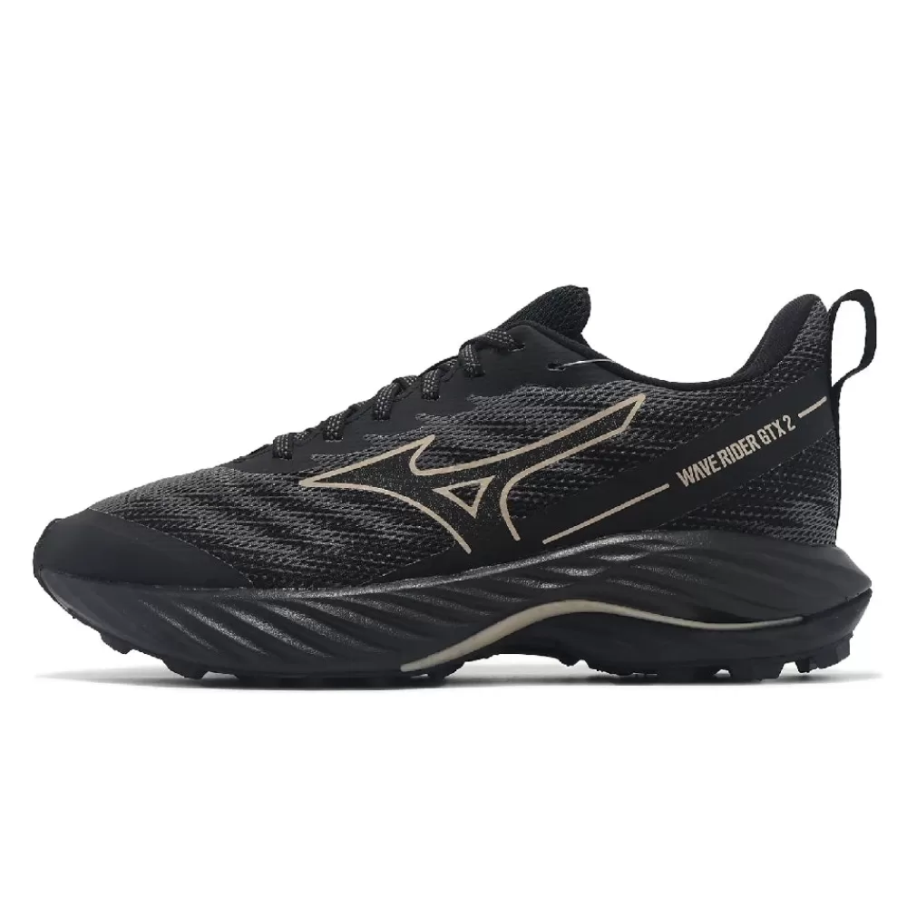 Trail | Running^Mizuno Wave Rider GTX 2 Womens (D Wide) Black/Gold