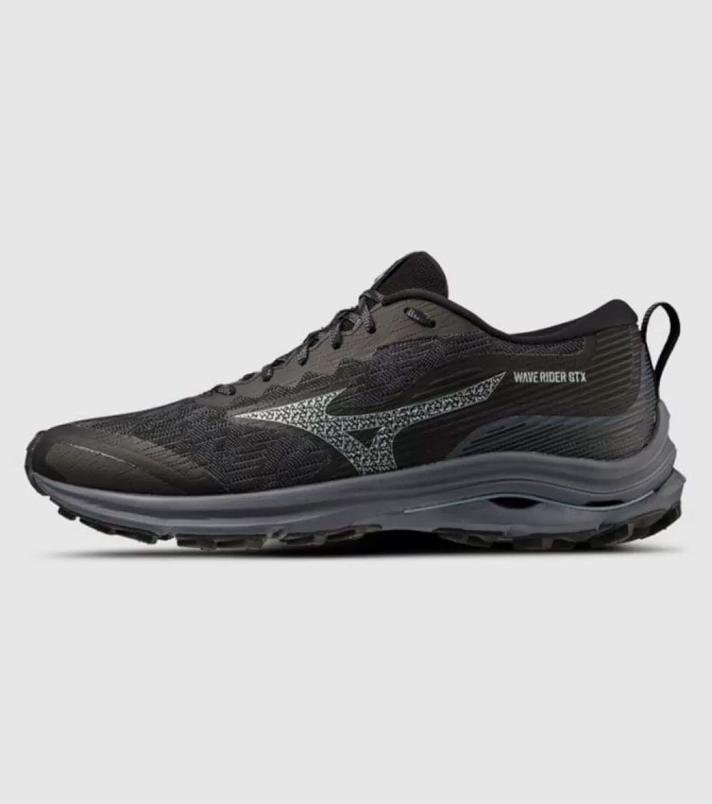 Trail | Running^Mizuno Wave Rider GTX Mens BLACK OMBRE/BLUE GLACIAL RIDGE