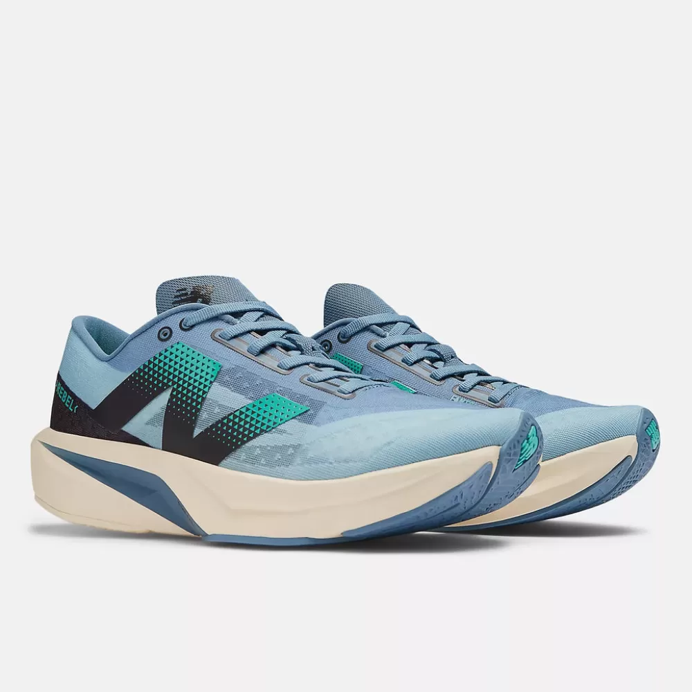 Running^New Balance FuelCell Rebel v4 Mens Heron Blue with Chrome Blue and Black