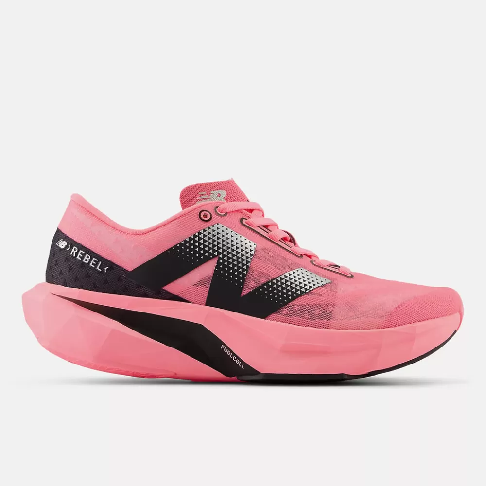 Running^New Balance FuelCell Rebel v4 Womens Ultra Pink with Black and White