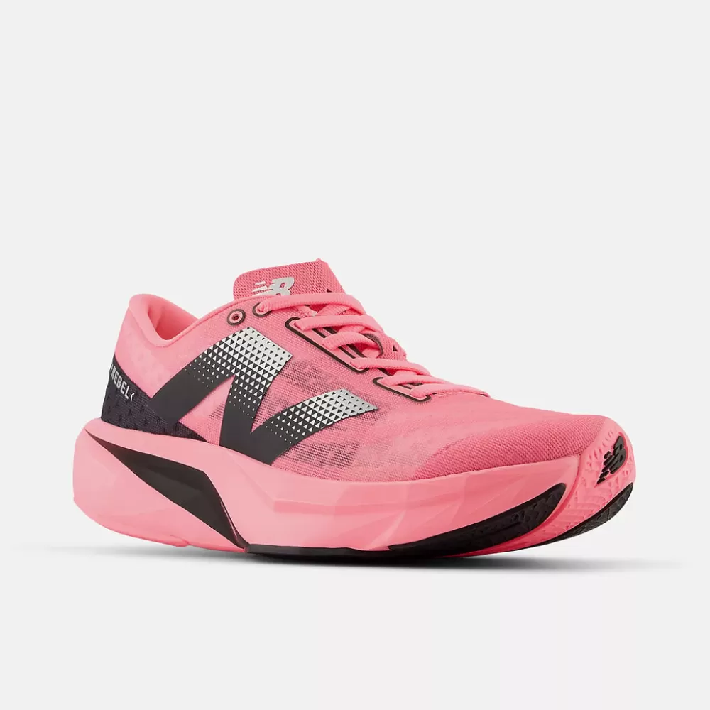 Running^New Balance FuelCell Rebel v4 Womens Ultra Pink with Black and White