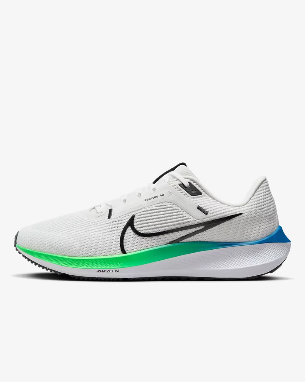 Running^Nike Pegasus 40 Mens Platinum Tint/White/Green Strike/Black