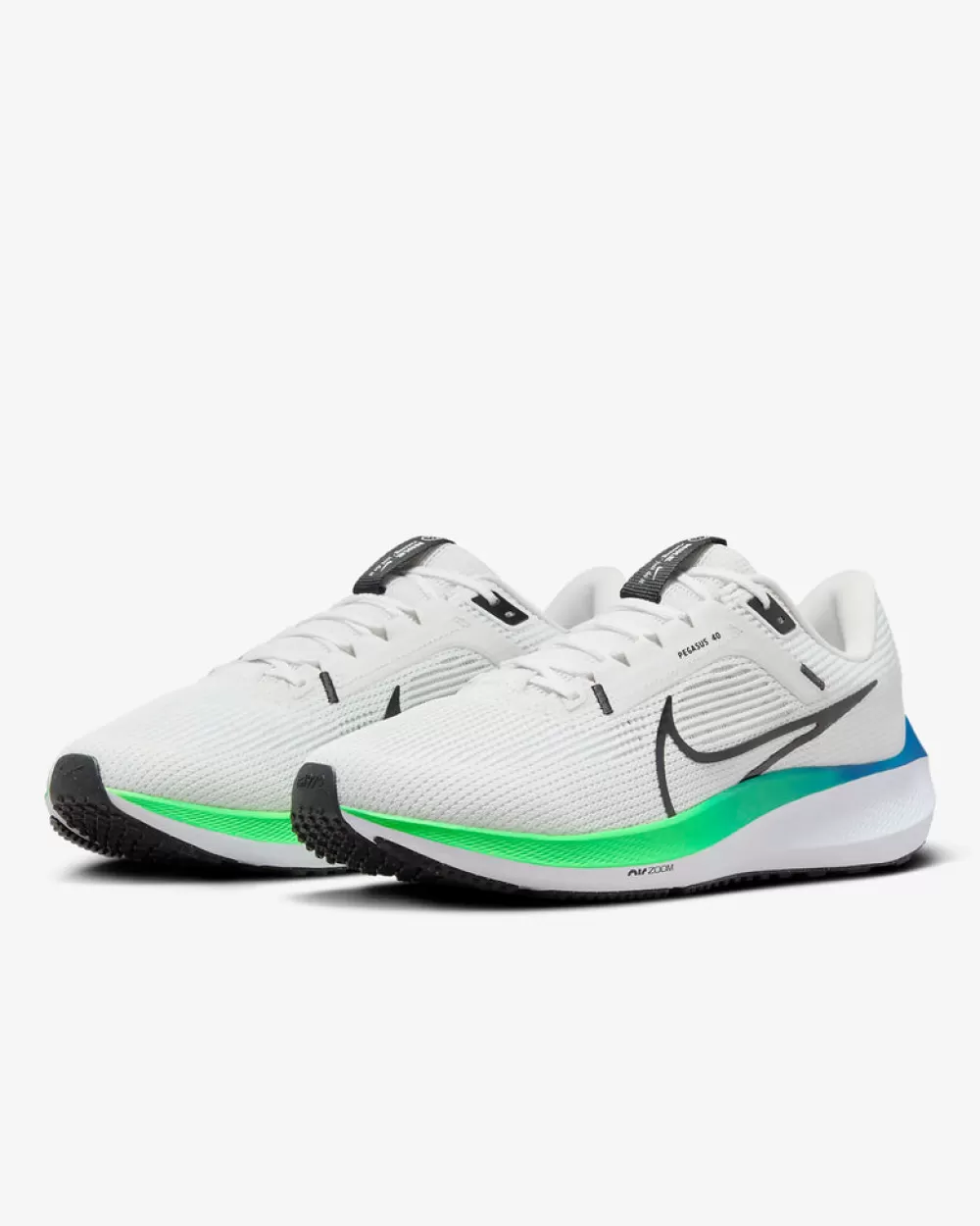 Running^Nike Pegasus 40 Mens Platinum Tint/White/Green Strike/Black