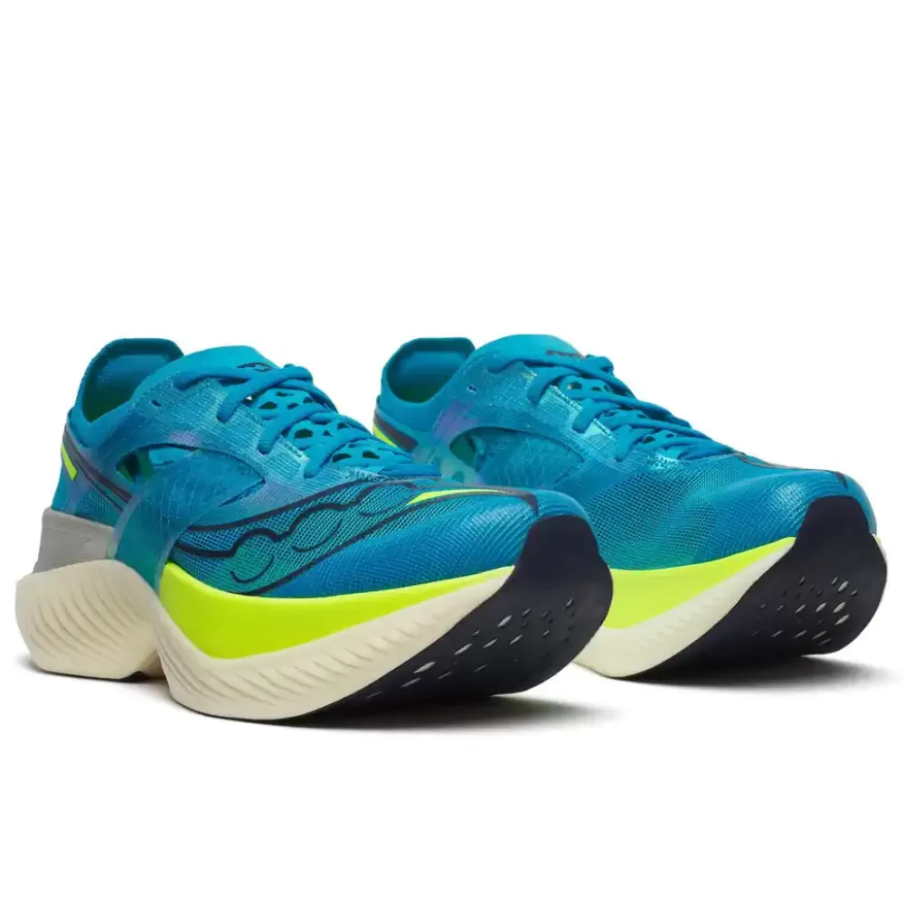 Racing^Saucony Endorphin Elite Mens Viziblue/Citron