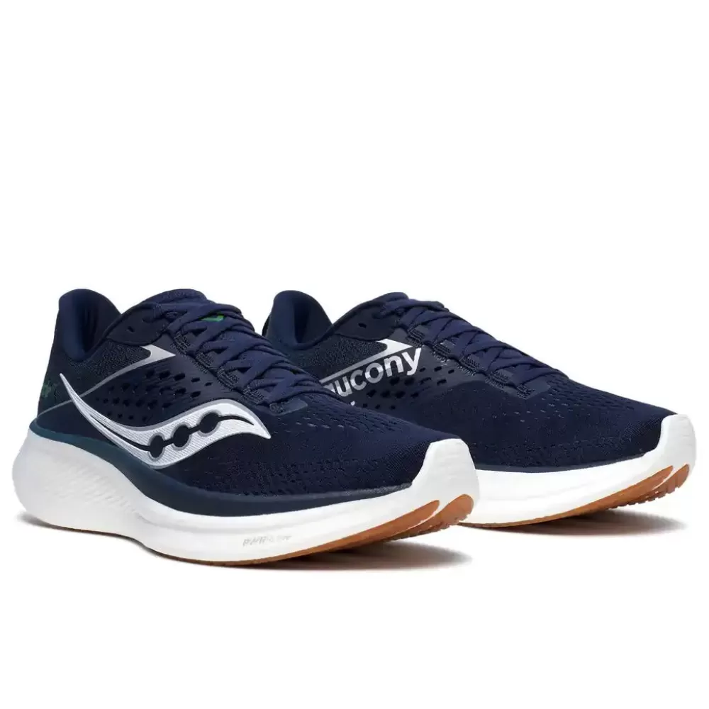 Running^Saucony Ride 17 Mens Navy/Gum